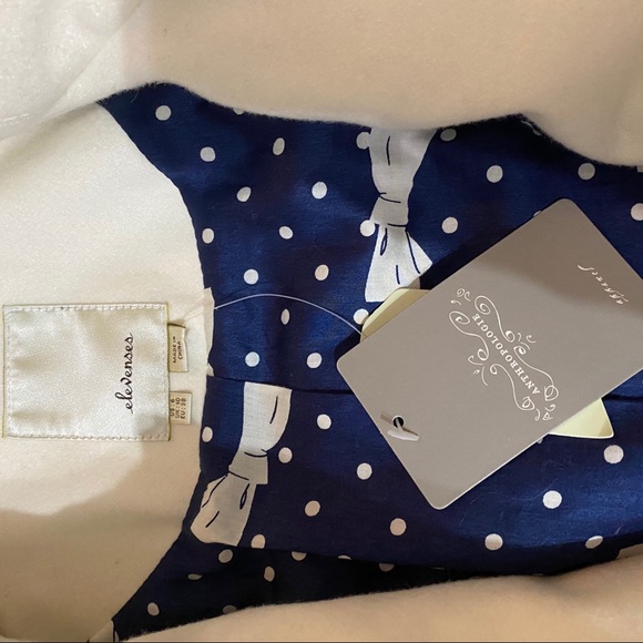 NWT Elevenses White Wool Coat Anthropologie 6 - Picture 7 of 8